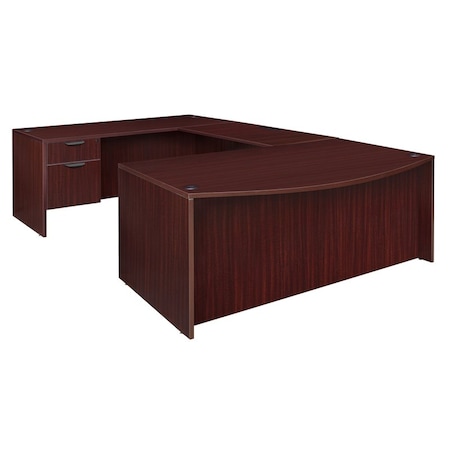 Regency Pedestal Desk Legacy 71" Bow Front Double Pedestal U-D, Mahogany LUDBF7135MH